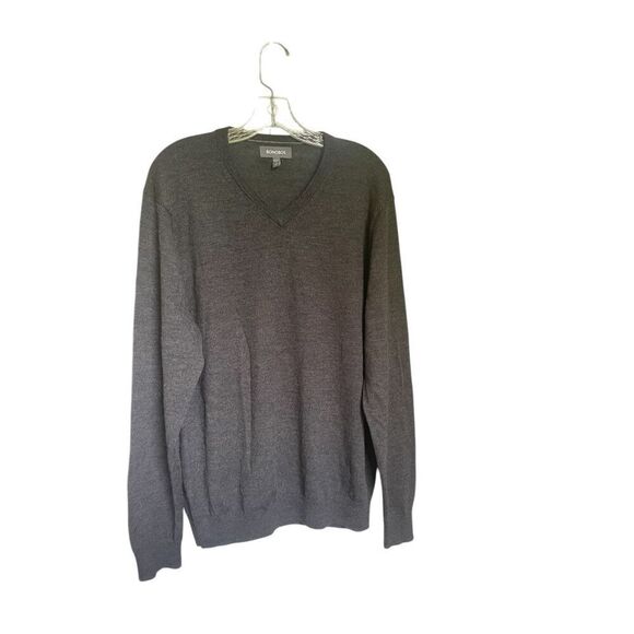 Bonobos Men V Neck Pullover Sweater 100% Extra Fine Merino Wool L Gray - Picture 6 of 9